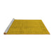 Sideview of Machine Washable Oriental Yellow Traditional Rug, wshurb498yw