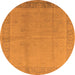 Round Machine Washable Oriental Orange Traditional Area Rugs, wshurb498org