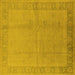Square Oriental Yellow Traditional Rug, urb498yw