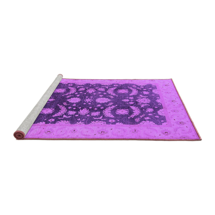 Sideview of Machine Washable Oriental Purple Traditional Area Rugs, wshurb499pur