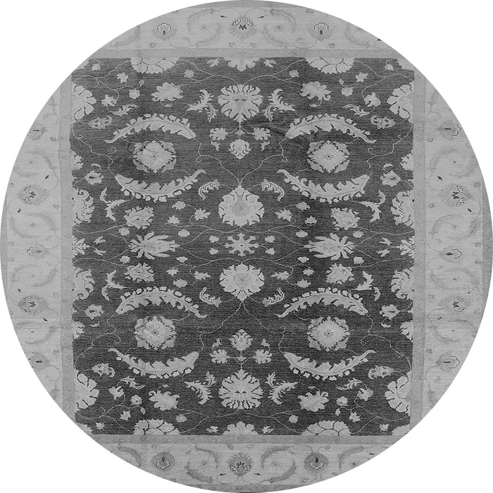 Round Oriental Gray Traditional Rug, urb499gry