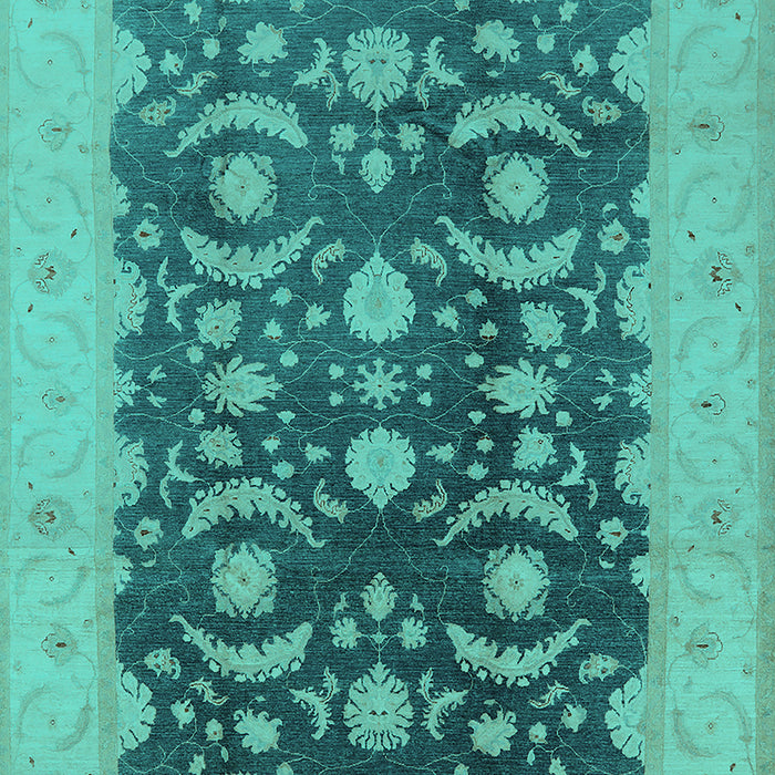 Machine Washable Oriental Turquoise Traditional Area Rugs, wshurb499turq