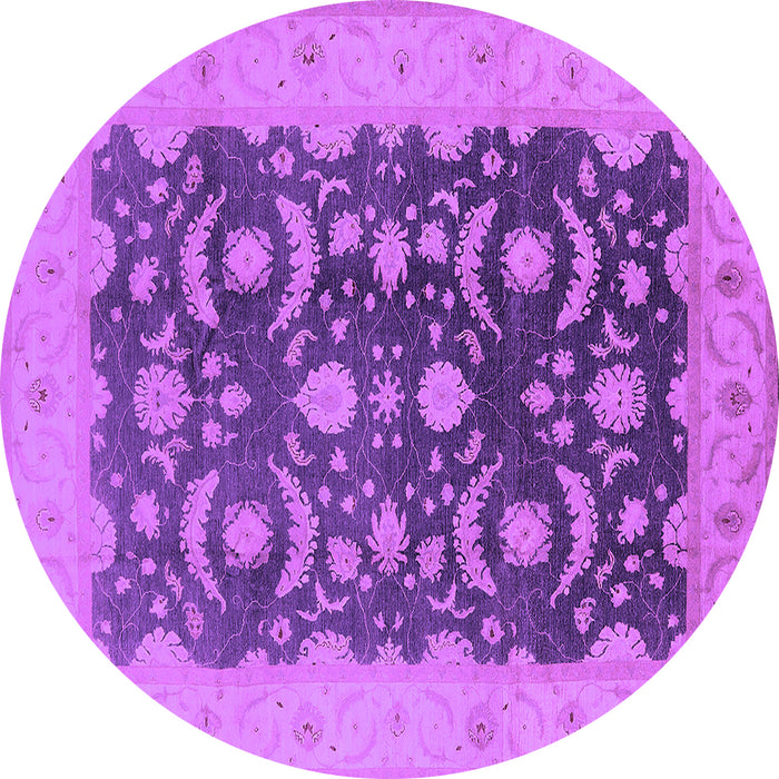 Round Machine Washable Oriental Purple Traditional Area Rugs, wshurb499pur