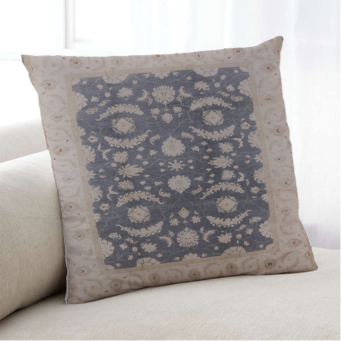 Lifestyle Image of Mid-Century Modern Urban Square Light French Beige Brown Throw Pillow, 18 inch by 18 inch, pwurb499