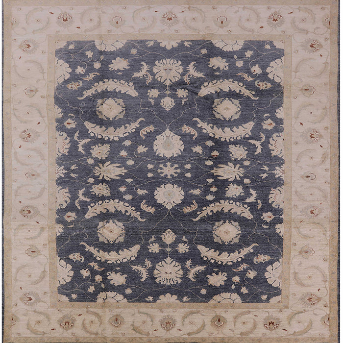 Square Mid-Century Modern Light French Beige Brown Oriental Rug, urb499