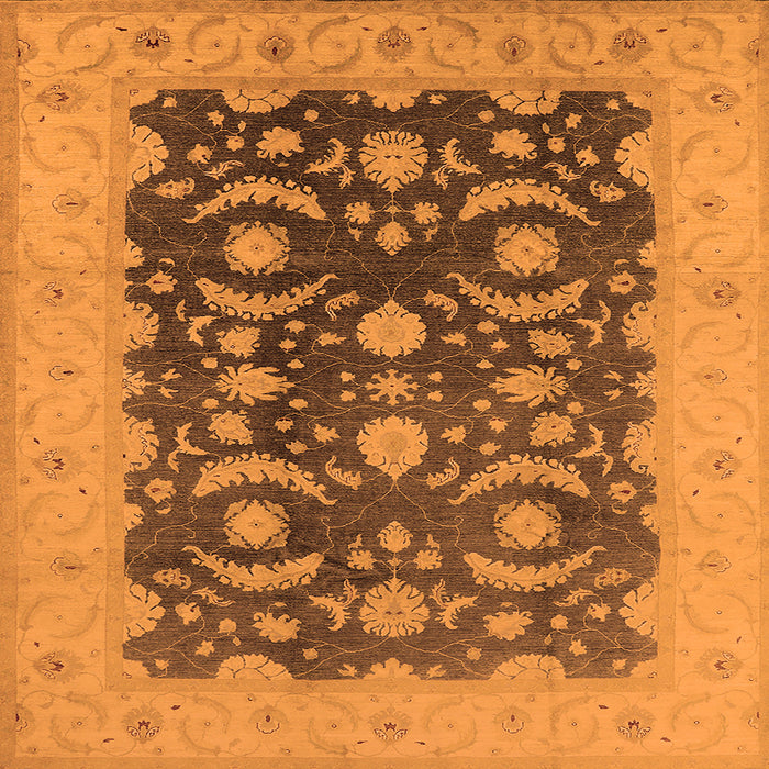 Square Oriental Orange Traditional Rug, urb499org