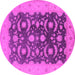 Round Oriental Pink Traditional Rug, urb499pnk