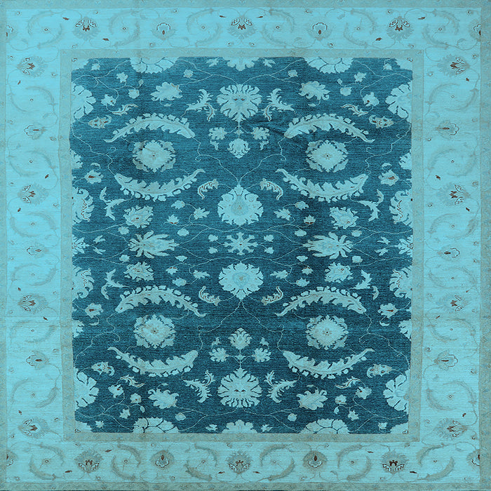 Square Oriental Light Blue Traditional Rug, urb499lblu