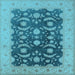 Square Oriental Light Blue Traditional Rug, urb499lblu