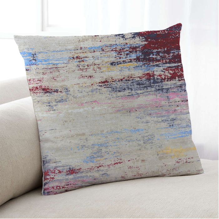 Lifestyle Image of Mid-Century Modern Urban Square Rose Dust Purple Throw Pillow, 18 inch by 18 inch, pwurb49