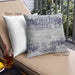 Front View of Mid-Century Modern Urban Square Platinum Silver Gray Throw Pillow, 18 inch by 18 inch, pwurb4