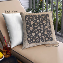 Front View of Mid-Century Modern Urban Square Burgundy Brown Throw Pillow, 18 inch by 18 inch, pwurb500