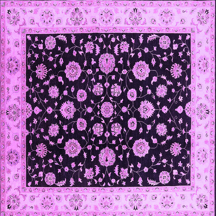 Square Machine Washable Oriental Purple Traditional Area Rugs, wshurb500pur