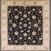 Square Machine Washable Industrial Modern Burgundy Brown Rug, wshurb500