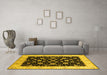 Machine Washable Oriental Yellow Traditional Rug in a Living Room, wshurb500yw