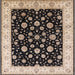 Square Mid-Century Modern Burgundy Brown Oriental Rug, urb500