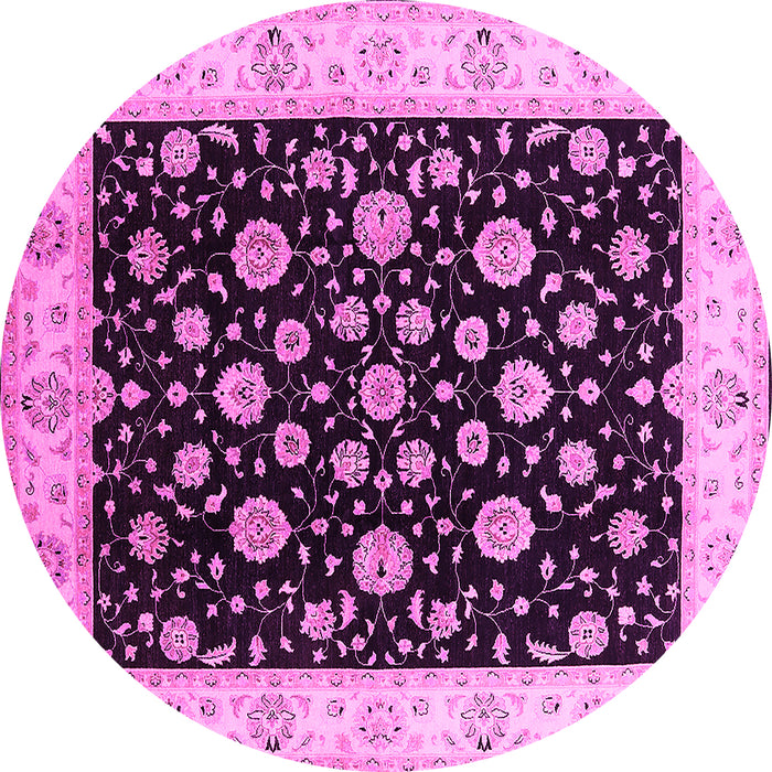 Round Oriental Pink Traditional Rug, urb500pnk