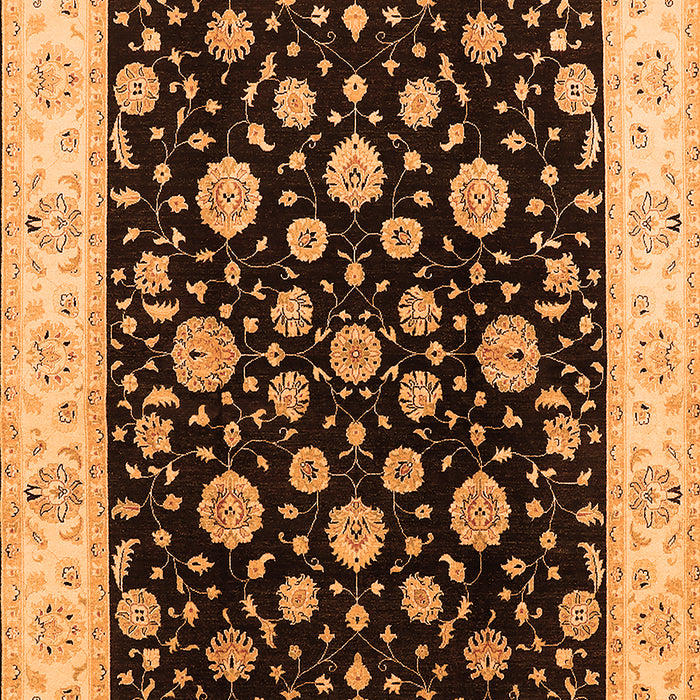 Machine Washable Oriental Orange Traditional Area Rugs, wshurb500org