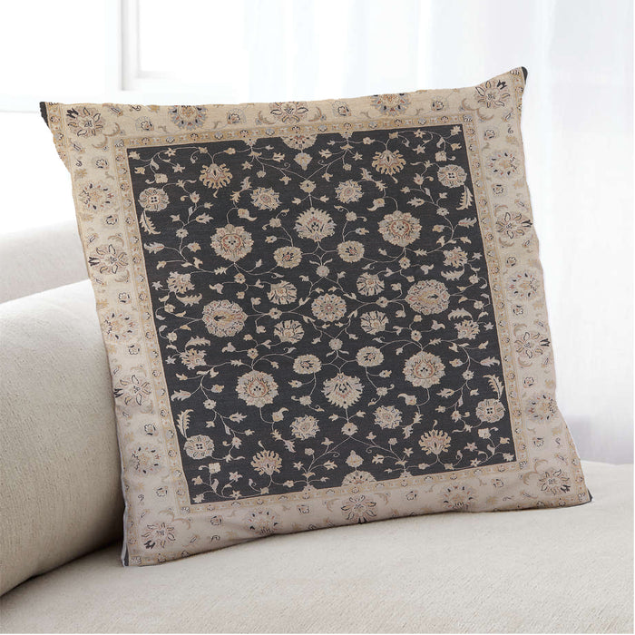 Lifestyle Image of Mid-Century Modern Urban Square Burgundy Brown Throw Pillow, 18 inch by 18 inch, pwurb500