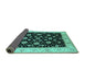Sideview of Oriental Turquoise Traditional Rug, urb500turq
