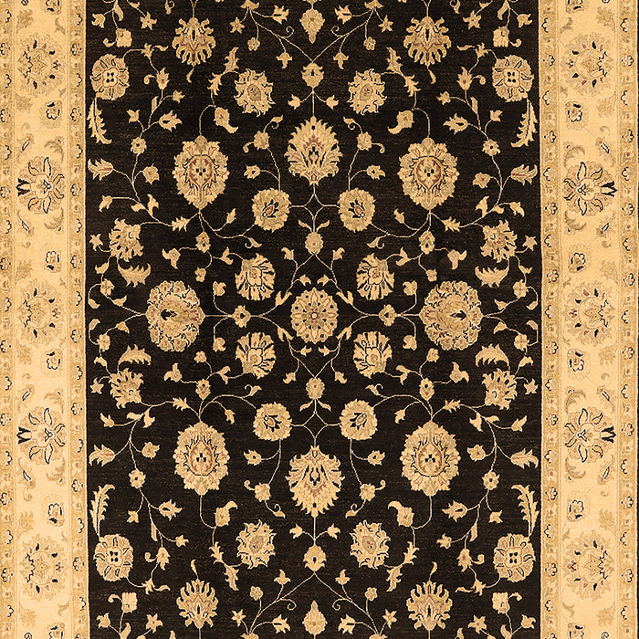 Machine Washable Oriental Brown Traditional Rug, wshurb500brn