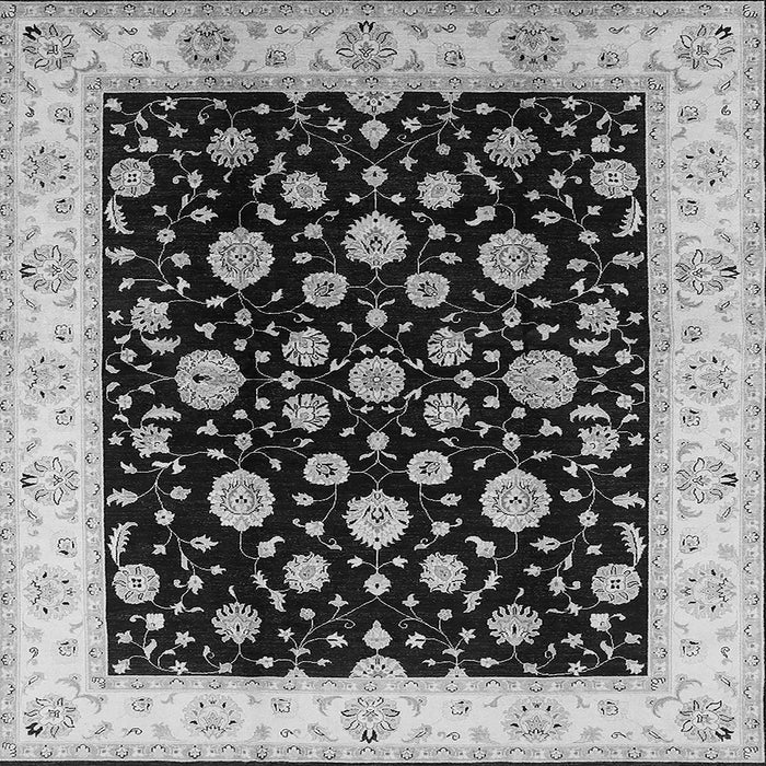 Square Machine Washable Oriental Gray Traditional Rug, wshurb500gry