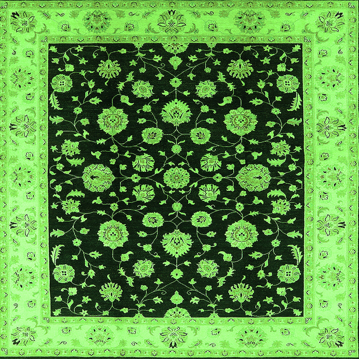 Square Oriental Green Traditional Rug, urb500grn