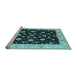 Sideview of Machine Washable Oriental Light Blue Traditional Rug, wshurb500lblu