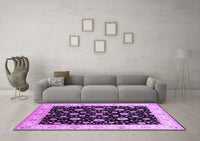 Machine Washable Oriental Purple Traditional Rug, wshurb500pur