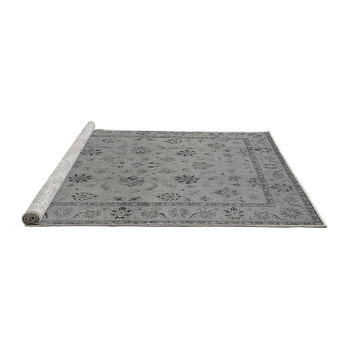 Sideview of Machine Washable Oriental Gray Traditional Rug, wshurb501gry