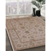 Machine Washable Industrial Modern Dark Almond Brown Rug in a Family Room, wshurb501