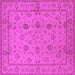 Square Oriental Pink Traditional Rug, urb501pnk