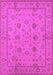 Machine Washable Oriental Pink Traditional Rug, wshurb501pnk