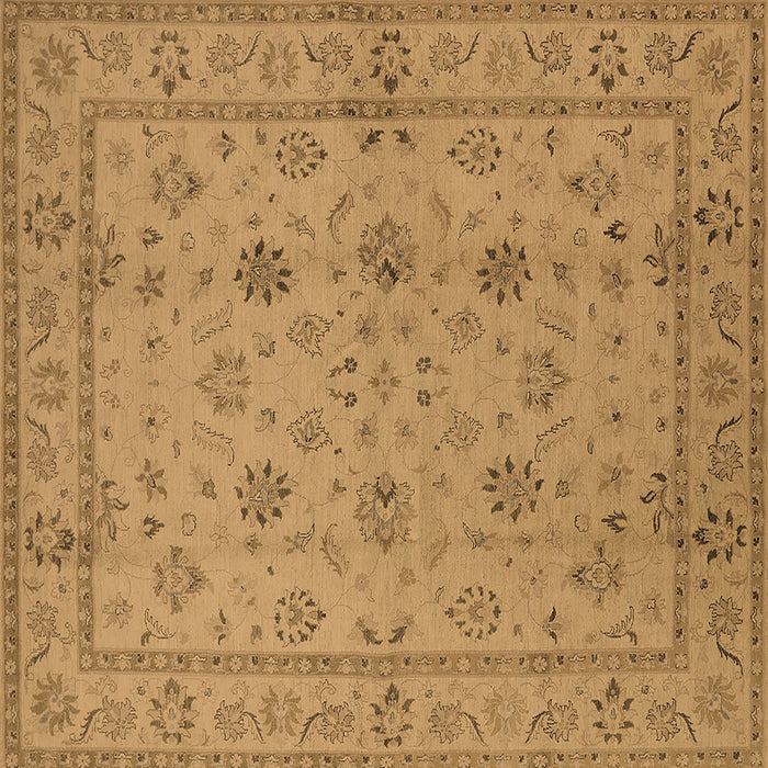Square Oriental Brown Traditional Rug, urb501brn