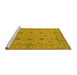 Sideview of Machine Washable Oriental Yellow Traditional Rug, wshurb501yw