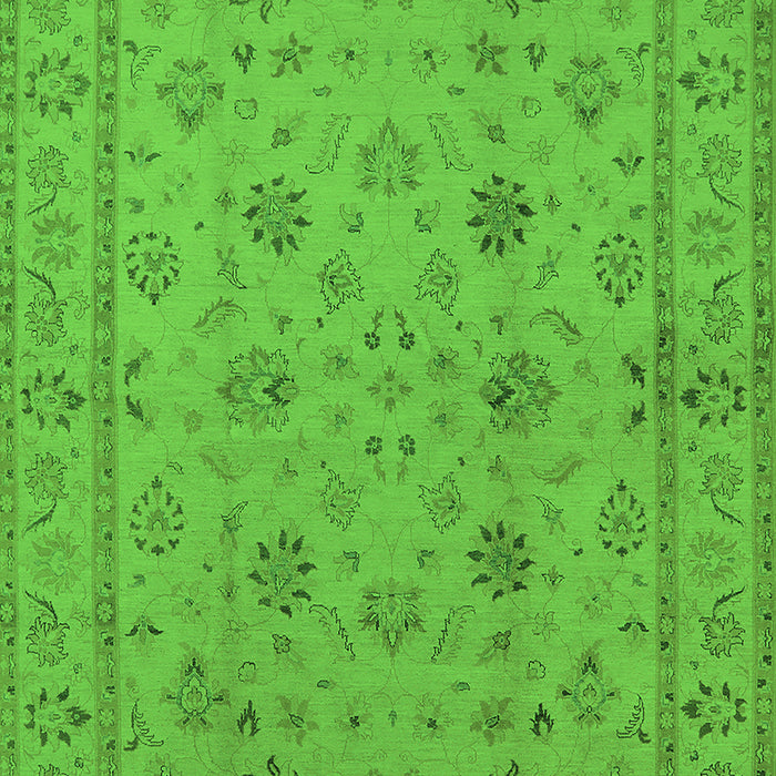 Machine Washable Oriental Green Traditional Area Rugs, wshurb501grn