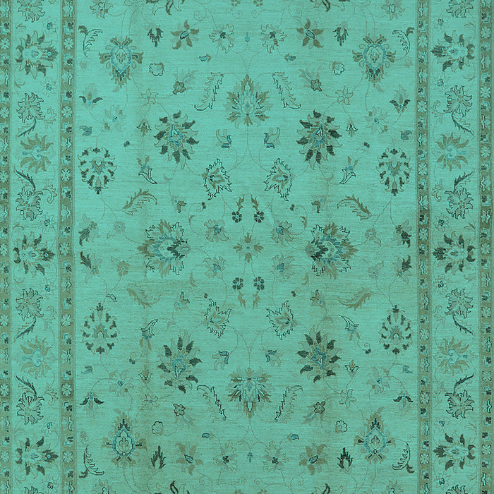 Machine Washable Oriental Turquoise Traditional Area Rugs, wshurb501turq