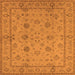 Square Machine Washable Oriental Orange Traditional Area Rugs, wshurb501org