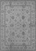 Machine Washable Oriental Gray Traditional Rug, wshurb501gry