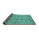 Sideview of Oriental Turquoise Traditional Rug, urb501turq