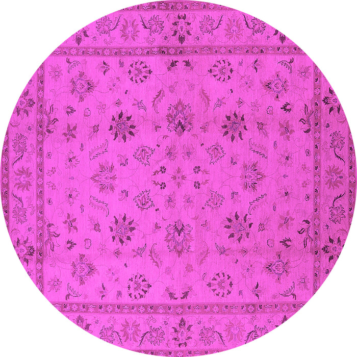Round Oriental Pink Traditional Rug, urb501pnk