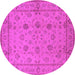 Round Oriental Pink Traditional Rug, urb501pnk