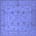 Square Oriental Blue Traditional Rug, urb501blu