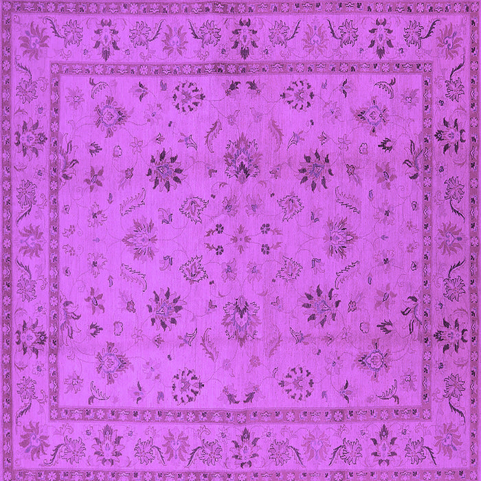 Square Machine Washable Oriental Purple Traditional Area Rugs, wshurb501pur