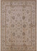 Mid-Century Modern Dark Almond Brown Oriental Rug, urb501