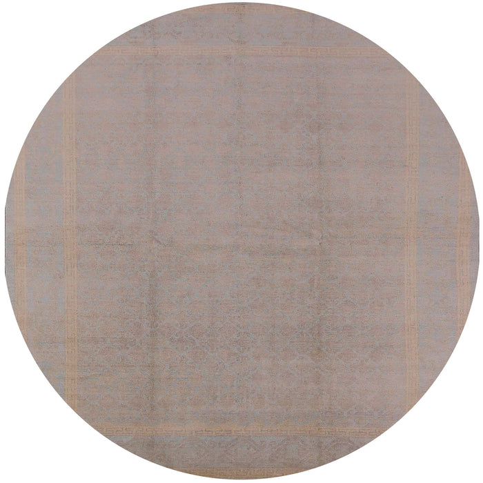 Round Machine Washable Industrial Modern Rosy Brown Pink Rug, wshurb502