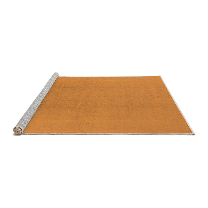 Sideview of Machine Washable Solid Orange Modern Area Rugs, wshurb502org