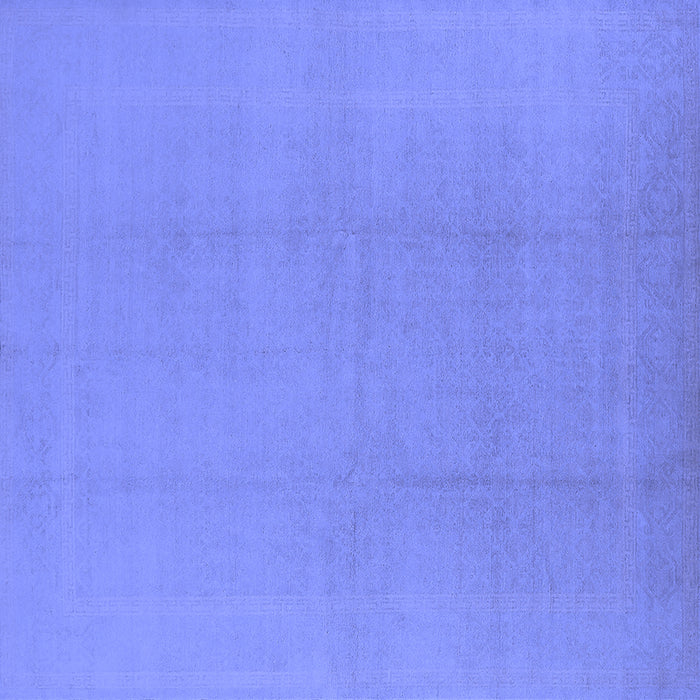 Square Machine Washable Solid Blue Modern Rug, wshurb502blu