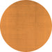 Round Solid Orange Modern Rug, urb502org