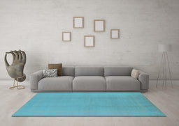 Machine Washable Solid Light Blue Modern Rug in a Living Room, wshurb502lblu